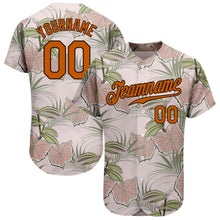 Charger l&#39;image dans la galerie, Custom Light Pink Texas Orange-Brown 3D Pattern Design Tropical Hawaii Plants Authentic Baseball Jersey
