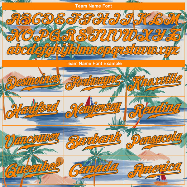 Custom White Blaze Orange-Olive 3D Pattern Design Beach Coconut