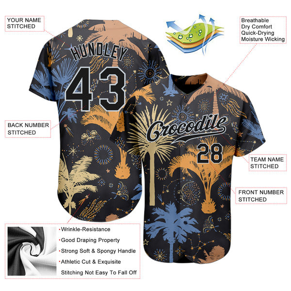 Cheap Custom Camo Black-Gold Authentic Baseball Jersey Free