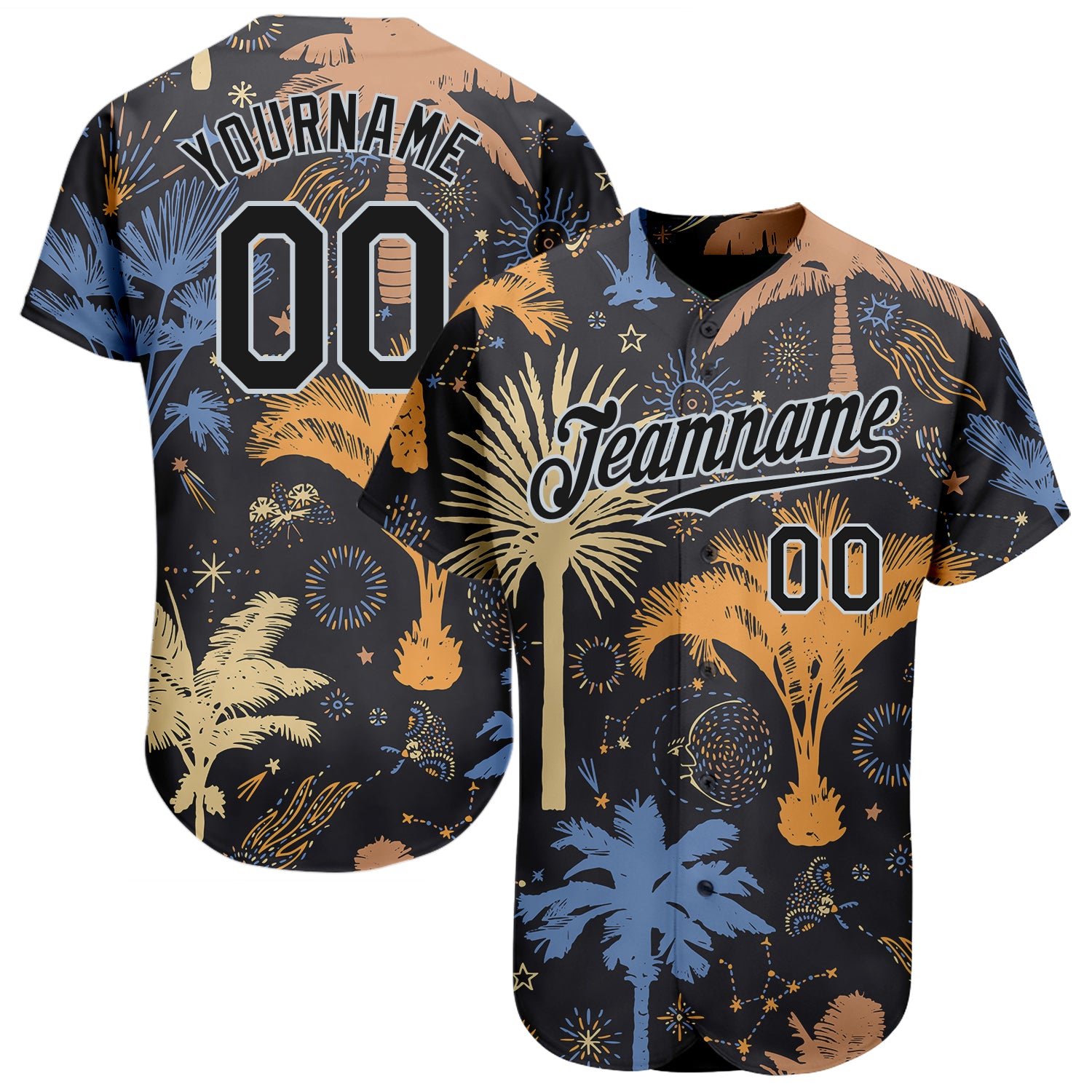 Custom Pink Lakes Blue-Black 3D Miami Palm Trees City Edition Authentic Baseball  Jersey Sale – UKSN INC