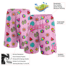 Charger l&#39;image dans la galerie, Custom Pink White 3D Pattern Summer Ice Cream And Watermelon Authentic Basketball Shorts
