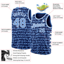 Laden Sie das Bild in den Galerie-Viewer, Custom Navy Light Blue-White Authentic City Edition Basketball Jersey
