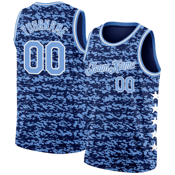 Custom Light Blue White Authentic City Edition Basketball Jersey