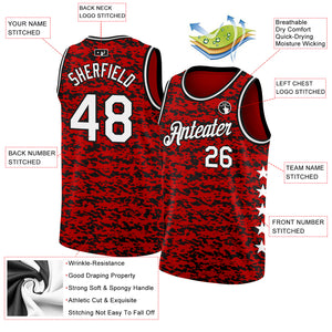 Custom Red White-Black Authentic City Edition Basketball Jersey