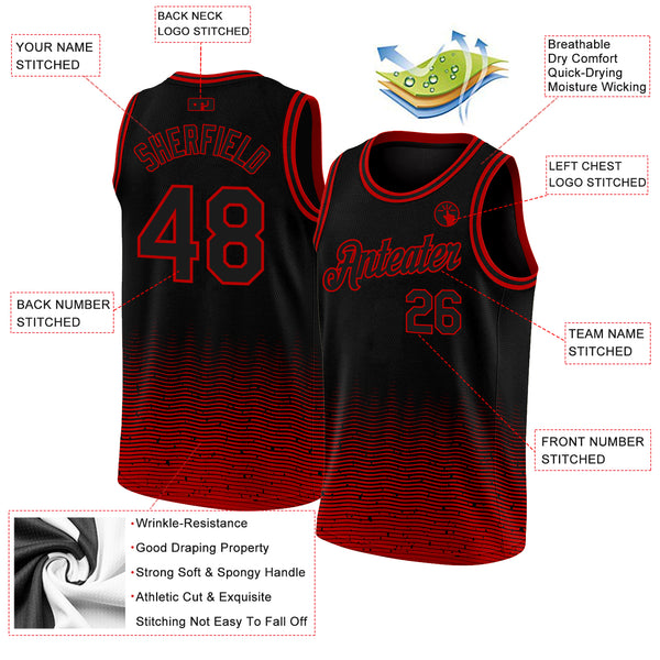 Custom Basketball Jerseys Red, Black, White and Blue Home and Away Old  School Style Includes Team Name, Player Name and Player Number 