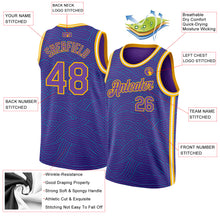 Load image into Gallery viewer, Custom Purple Teal-Gold Authentic City Edition Basketball Jersey
