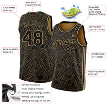 Загрузить изображение в средство просмотра галереи, Custom Black Old Gold Authentic City Edition Basketball Jersey
