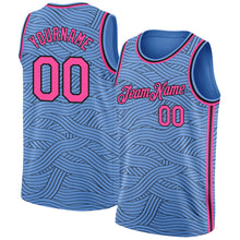 Charger l&#39;image dans la galerie, Custom Light Blue Pink-Black Authentic City Edition Basketball Jersey
