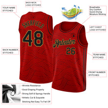 Load image into Gallery viewer, Custom Red Black-Old Gold Authentic City Edition Basketball Jersey
