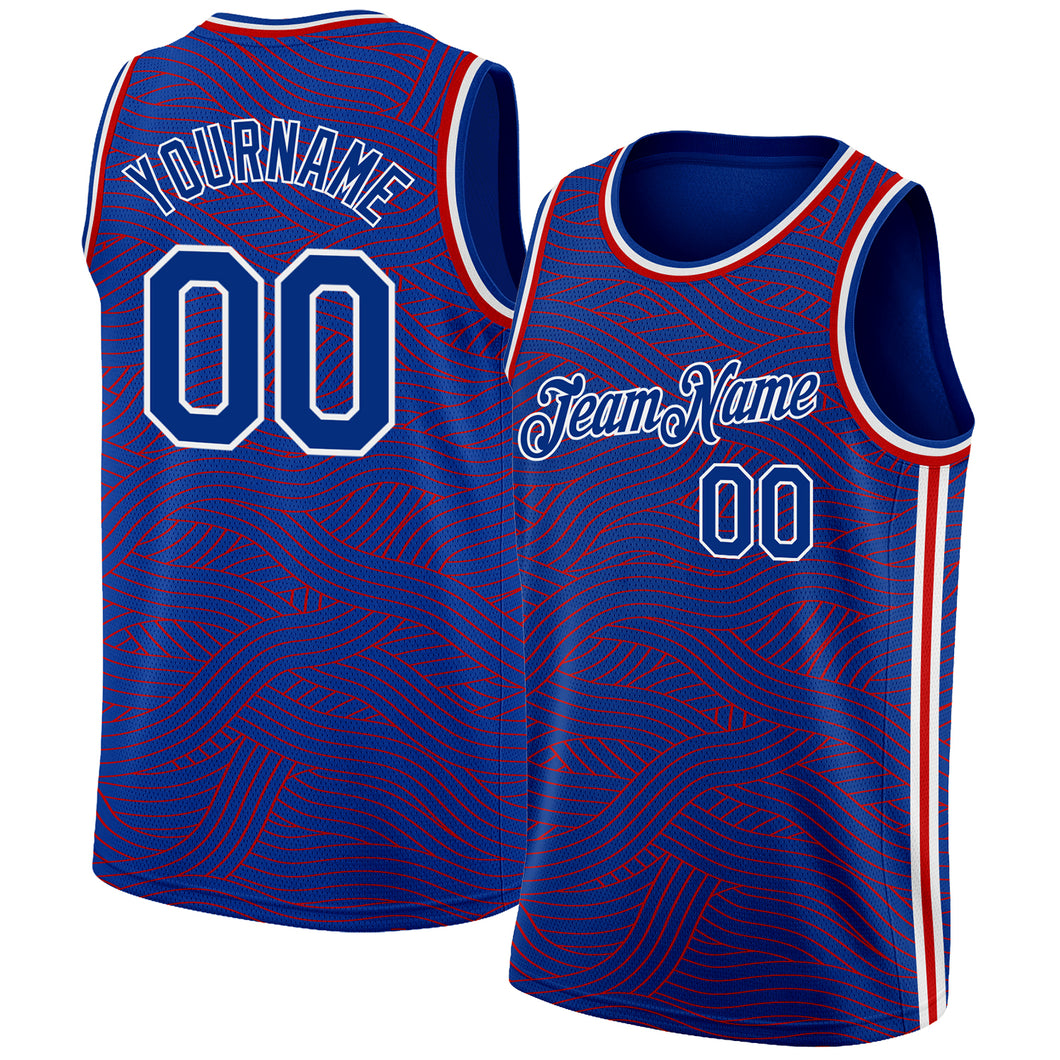 Custom Royal Red-White Authentic City Edition Basketball Jersey