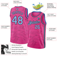 Charger l&#39;image dans la galerie, Custom Pink Light Blue-Black Authentic City Edition Basketball Jersey
