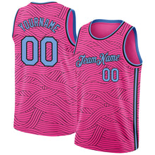 Charger l&#39;image dans la galerie, Custom Pink Light Blue-Black Authentic City Edition Basketball Jersey
