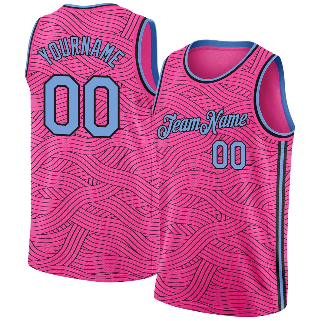 Cheap Custom Light Blue Pink-Black Authentic City Edition Basketball Jersey  Free Shipping – CustomJerseysPro