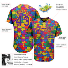 Загрузить изображение в средство просмотра галереи, Custom Rainbow For Pride Month Love Is Love LGBT 3D Authentic Baseball Jersey
