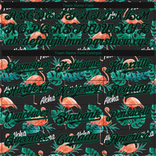 Charger l&#39;image dans la galerie, Custom Black Kelly Green 3D Pattern Design Hawaii Flamingos And Leaves Authentic Baseball Jersey
