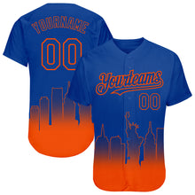 Charger l&#39;image dans la galerie, Custom Royal Orange 3D New York City Edition Fade Fashion Authentic Baseball Jersey
