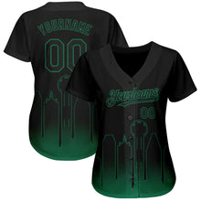 Charger l&#39;image dans la galerie, Custom Black Kelly Green 3D Dallas City Edition Fade Fashion Authentic Baseball Jersey
