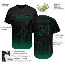 Charger l&#39;image dans la galerie, Custom Black Kelly Green 3D Dallas City Edition Fade Fashion Authentic Baseball Jersey
