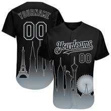 Загрузить изображение в средство просмотра галереи, Custom Black Silver 3D Las Vegas City Edition Fade Fashion Authentic Baseball Jersey
