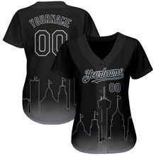 Charger l&#39;image dans la galerie, Custom Black Gray 3D San Antonio City Edition Fade Fashion Authentic Baseball Jersey
