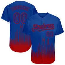 Загрузить изображение в средство просмотра галереи, Custom Royal Red 3D Chicago City Edition Fade Fashion Authentic Baseball Jersey
