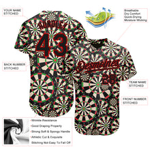 Load image into Gallery viewer, Custom Black Red 3D Pattern Design Dart Board Authentic Baseball Jersey
