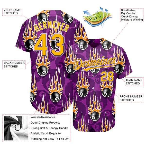 Cheap Custom Black Purple-Gold Authentic Baseball Jersey Free Shipping –  CustomJerseysPro