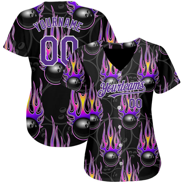 Custom Black Purple-White Authentic Baseball Jersey Discount