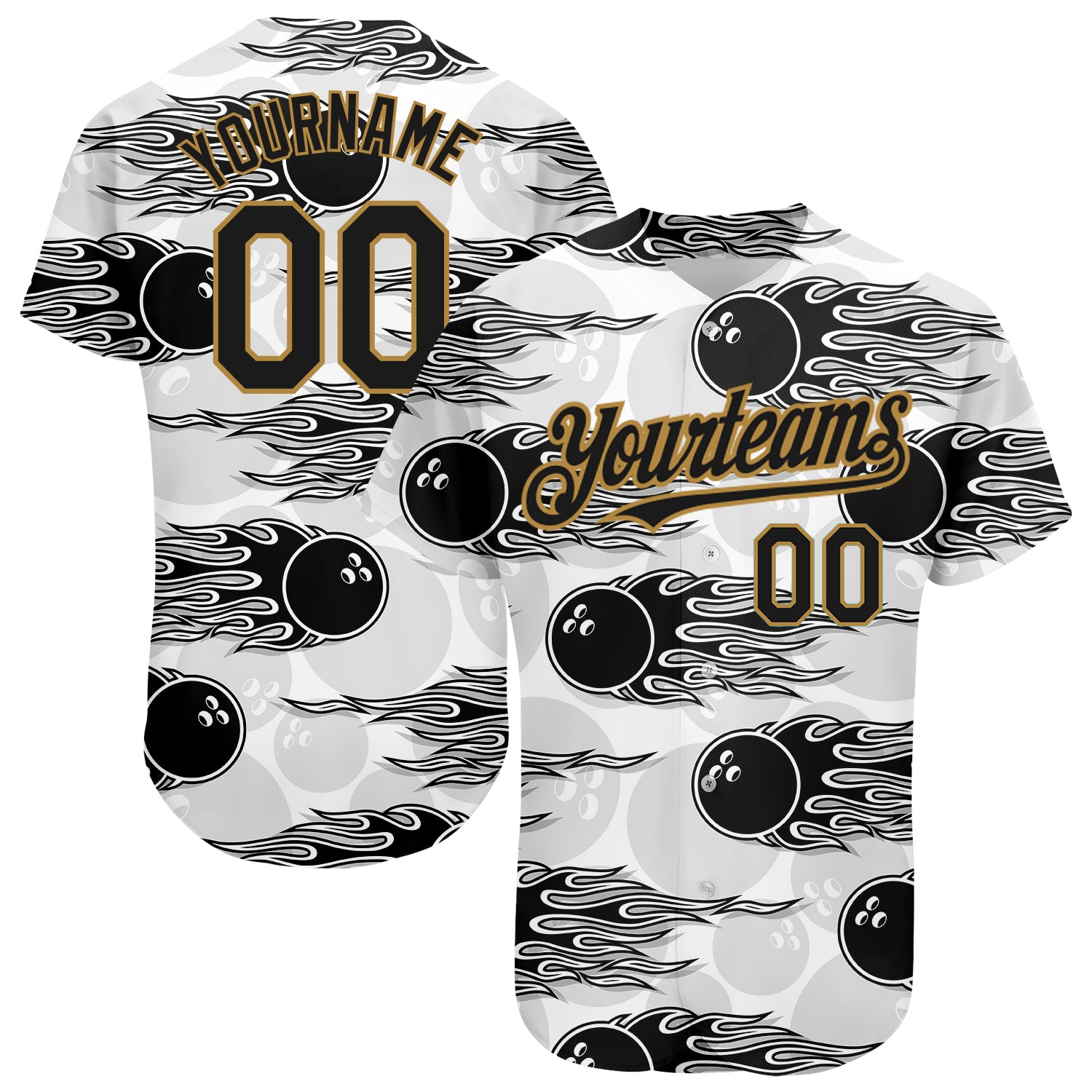 Cheap Custom Black Yellow 3D Pattern Design Bowling Authentic Baseball  Jersey Free Shipping – CustomJerseysPro