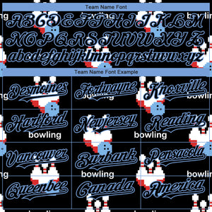 Custom Black Light Blue 3D Pattern Design Bowling Authentic Baseball Jersey