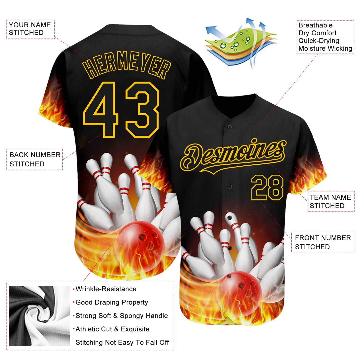 Athlete Flame Custom Baseball Jersey