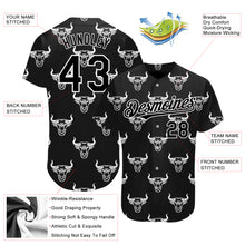 Загрузить изображение в средство просмотра галереи, Custom Black White 3D Pattern Design Ox Authentic Baseball Jersey
