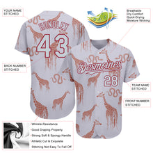 Load image into Gallery viewer, Custom Gray Silver-Cardinal 3D Pattern Design Giraffe And Snake Authentic Baseball Jersey
