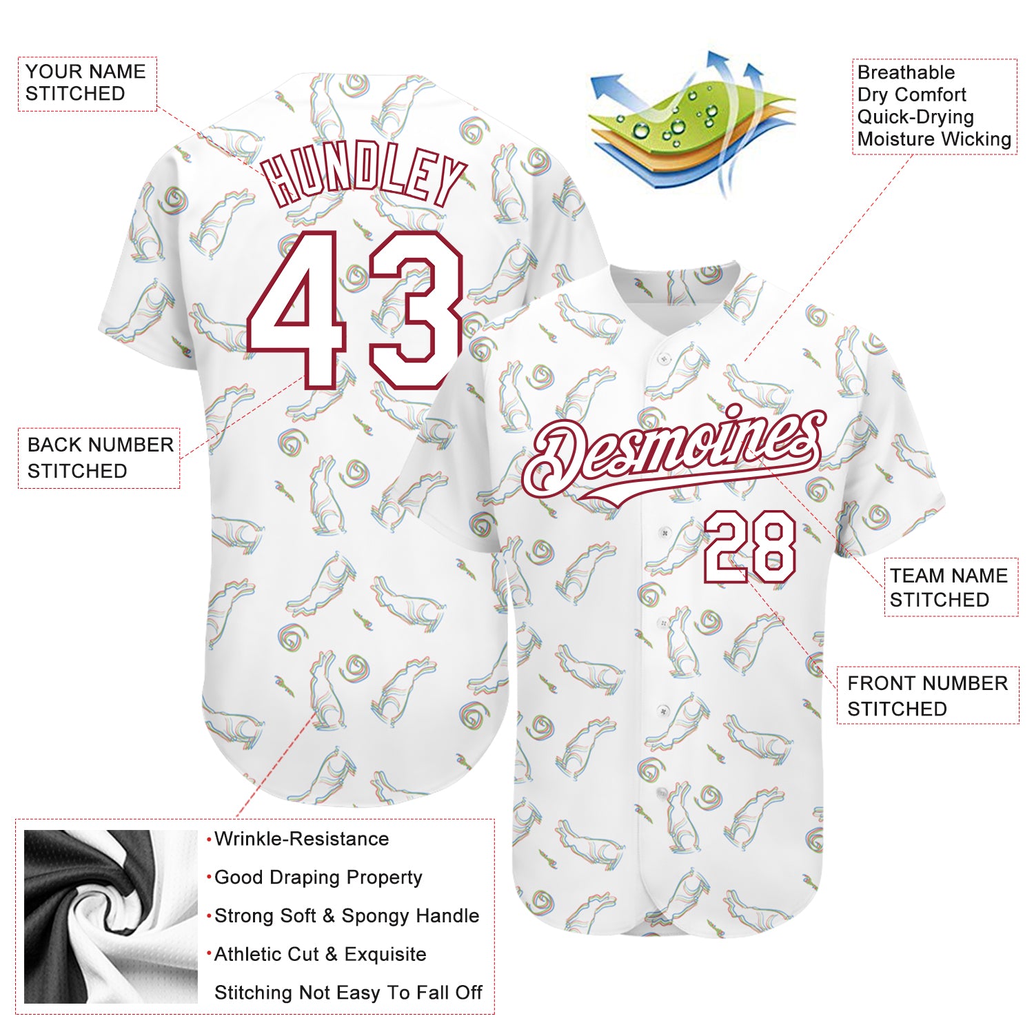 Cheap Custom Black White 3D Pattern Design Rabbit Authentic Baseball Jersey  Free Shipping – CustomJerseysPro