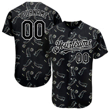 Load image into Gallery viewer, Custom Black White 3D Pattern Design Rabbit Authentic Baseball Jersey
