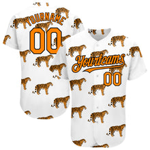 Load image into Gallery viewer, Custom White Bay Orange-Black 3D Pattern Design Tiger Authentic Baseball Jersey
