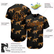 Load image into Gallery viewer, Custom Black Bay Orange 3D Pattern Design Tiger Authentic Baseball Jersey
