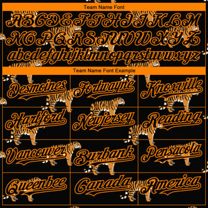 Custom Black Bay Orange 3D Pattern Design Tiger Authentic Baseball Jersey