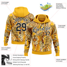 Загрузить изображение в средство просмотра галереи, Custom Stitched Gold Black-White 3D Pattern Design Tiger Sports Pullover Sweatshirt Hoodie
