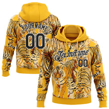 Загрузить изображение в средство просмотра галереи, Custom Stitched Gold Black-White 3D Pattern Design Tiger Sports Pullover Sweatshirt Hoodie
