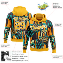 Загрузить изображение в средство просмотра галереи, Custom Stitched Gold-White 3D Pattern Design Zebra Sports Pullover Sweatshirt Hoodie
