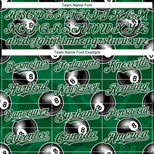 Load image into Gallery viewer, Custom Green White 3D Pattern Design Billiards Snooker 8 Ball Authentic Baseball Jersey
