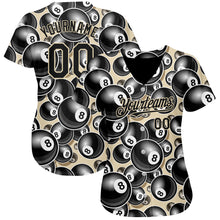 Load image into Gallery viewer, Custom City Cream Black 3D Pattern Design Billiards Snooker 8 Ball Authentic Baseball Jersey
