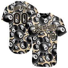 Load image into Gallery viewer, Custom City Cream Black 3D Pattern Design Billiards Snooker 8 Ball Authentic Baseball Jersey
