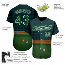 Load image into Gallery viewer, Custom Green White 3D Pattern Design Billiards Authentic Baseball Jersey
