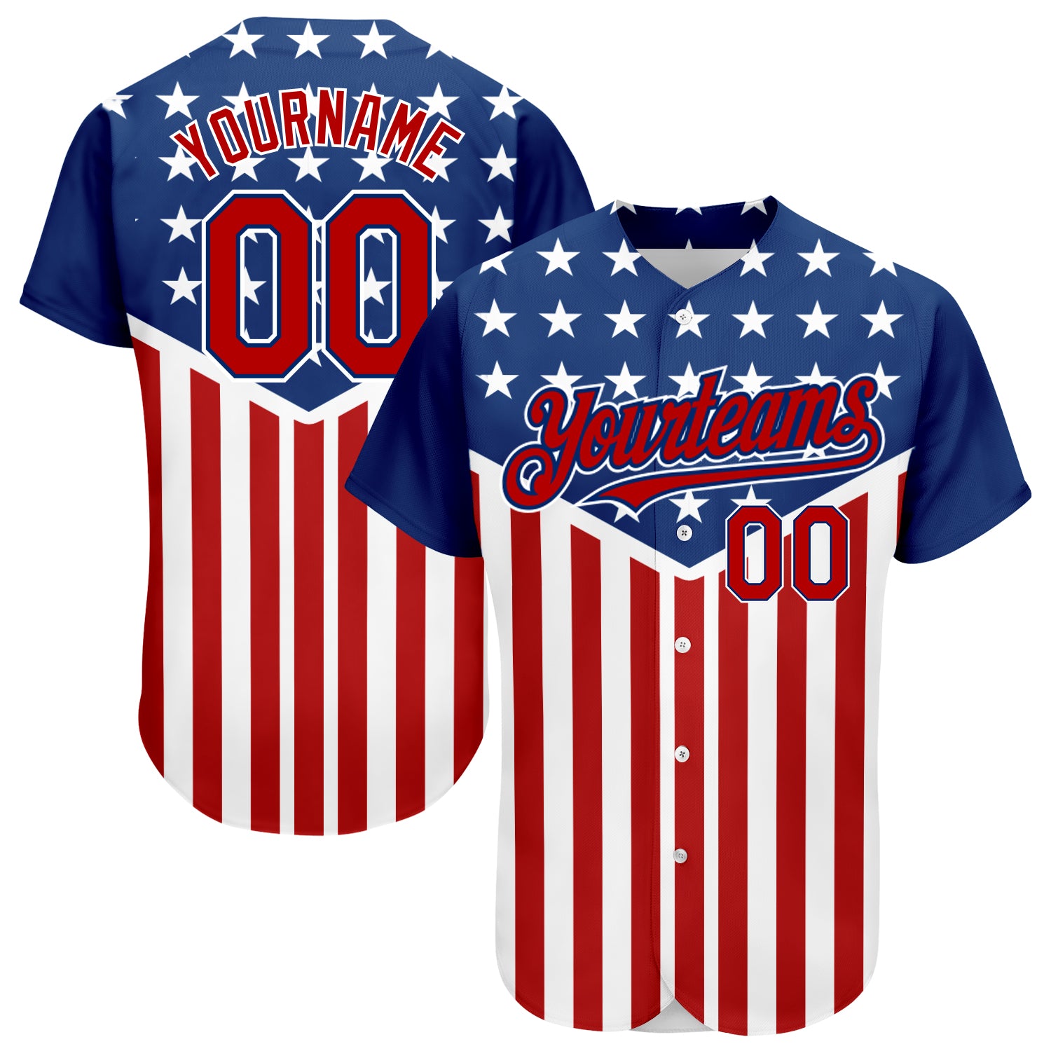 Cheap Custom White White-Red 3D American Flag Authentic Baseball Jersey  Free Shipping – CustomJerseysPro