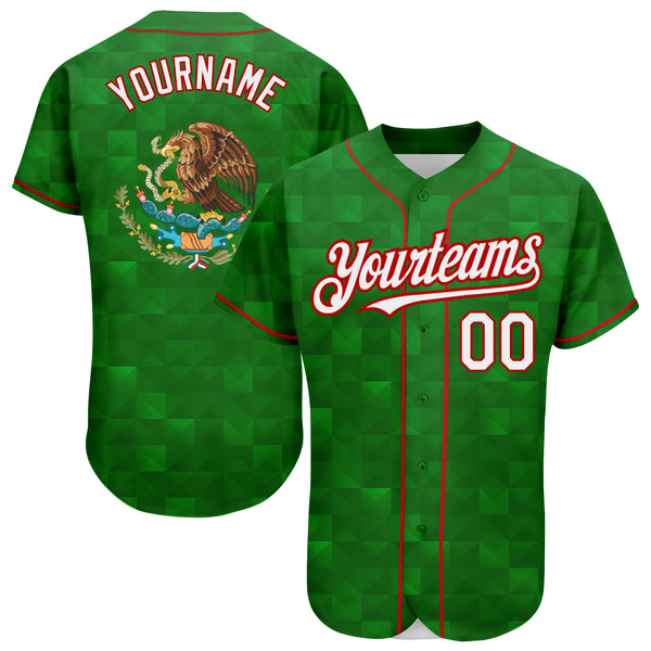 Cheap Custom Kelly Green White-Red 3D Mexico Authentic Baseball Jersey Free  Shipping – CustomJerseysPro