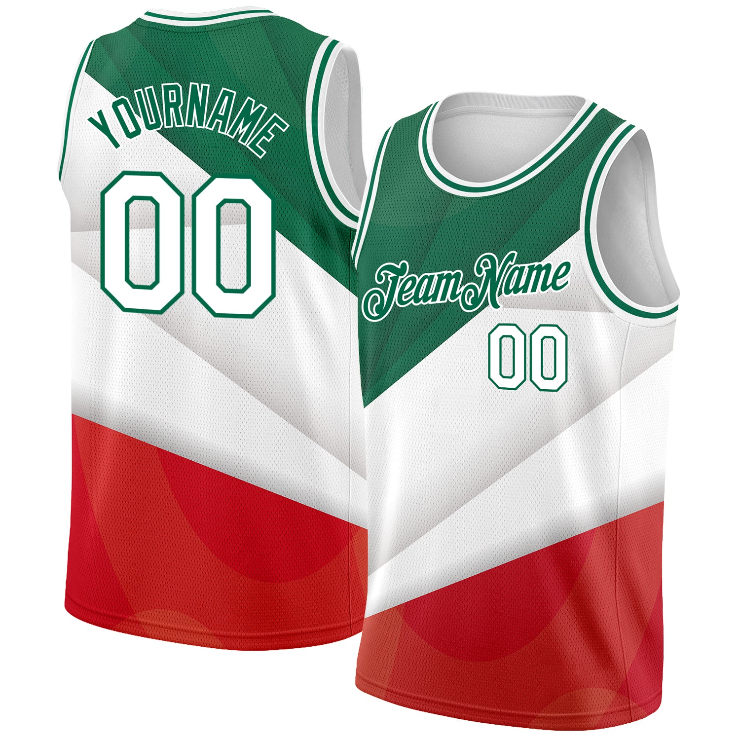 Custom Hunter Green White-Red Authentic Throwback Basketball Jersey - Best  Custom