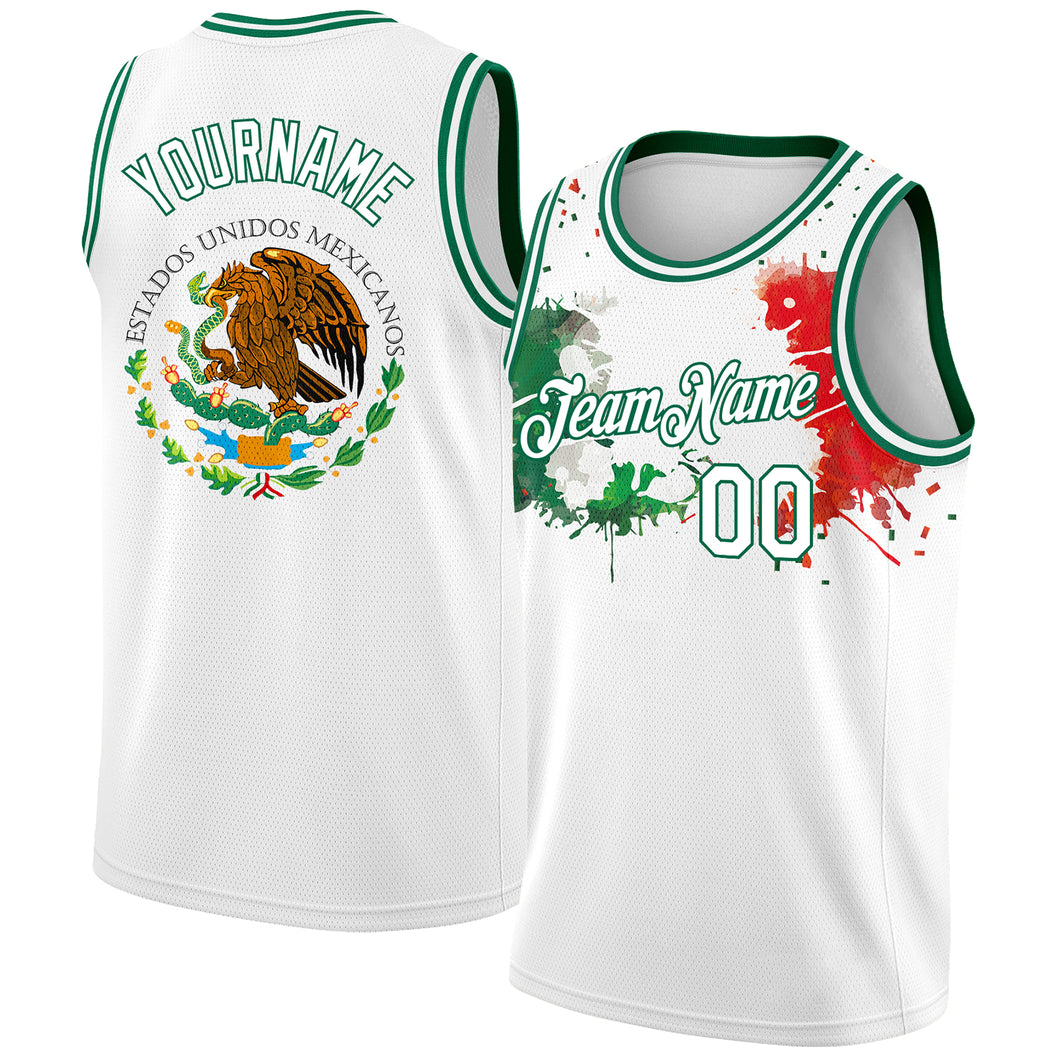 Cheap Custom Kelly Green White-Red 3D Mexico Authentic Basketball Jersey  Free Shipping – CustomJerseysPro