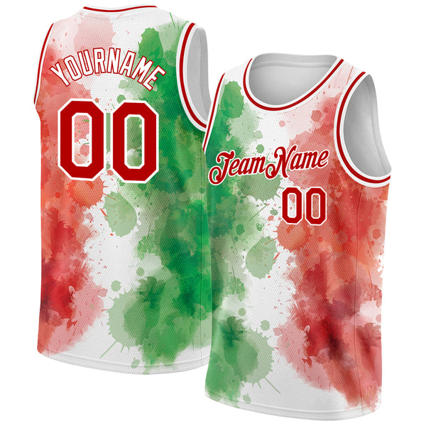 Cheap Custom Kelly Green Red-White 3D Mexico Watercolored Splashes Grunge  Design Authentic Basketball Jersey Free Shipping – CustomJerseysPro